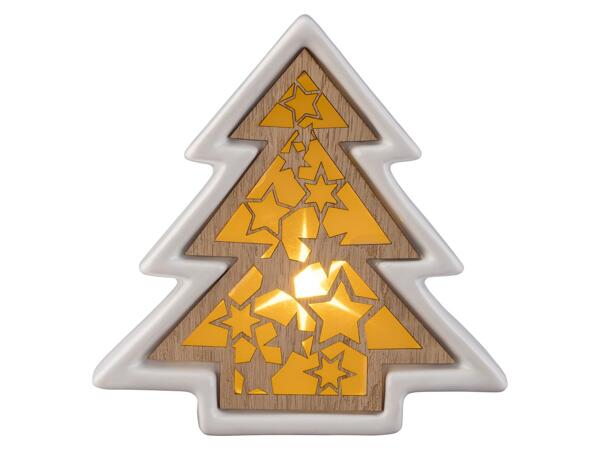 LED Christmas Decoration In Ceramic and Wood
