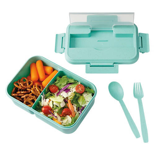 Lunchbox with Flatware Set - Aqua