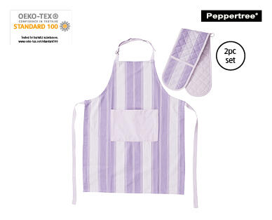 2pk Double Oven Glove and Apron Set