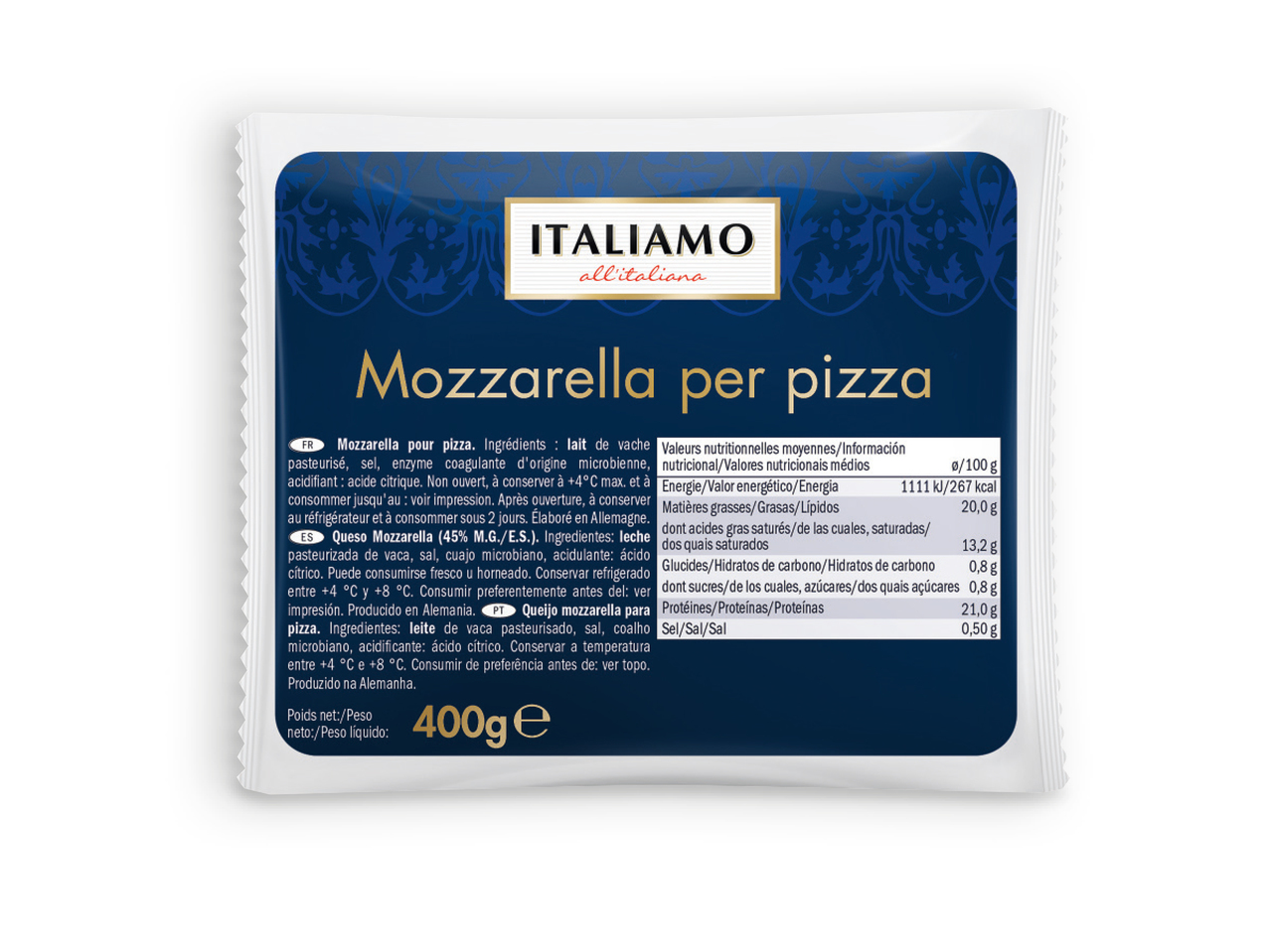 ITALIAMO(R) Mozzarella para Pizza