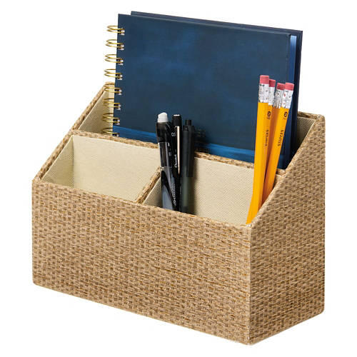 Woven Desk Organizer, 3 Slot Storage