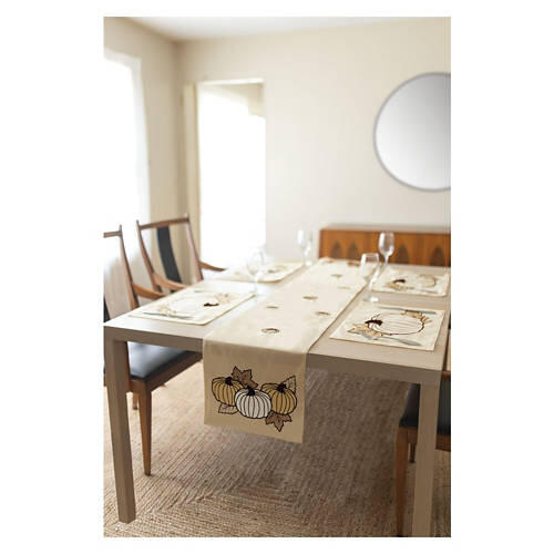 14" x 72" Table Runner - Neutral Pumpkins