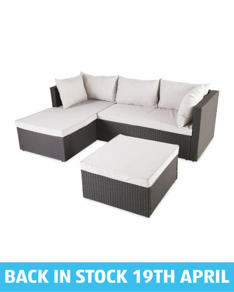 Anthracite Rattan Effect Corner Sofa