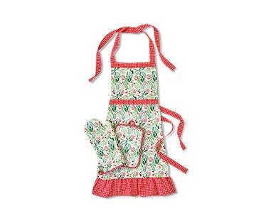 Huntington Home 3-Piece Apron, Oven Mitt and Potholder Set