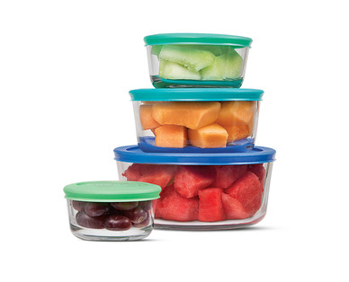 Crofton 8-Piece Glass Bowls With Multicolor Lids