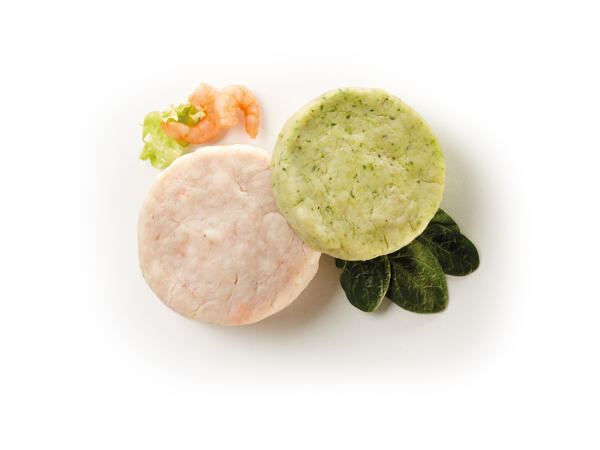 Fishburgers with Cod and Prawns or Cod and Spinach