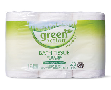 Green Action Double Roll 100% Recycled Bath Tissue