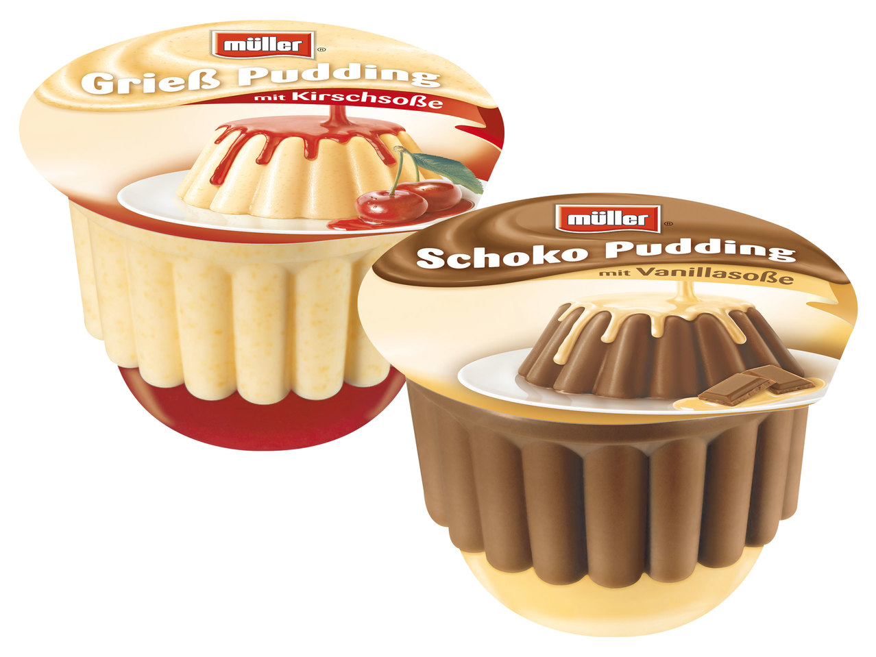 MÜLLER Pudding mit Soße