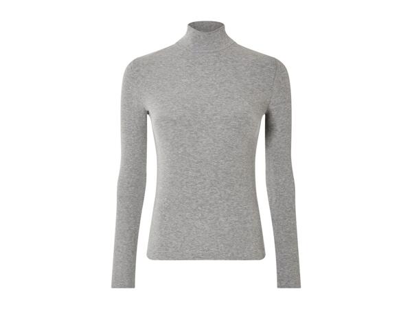 Esmara Ladies' Ribbed Turtleneck Top - Grey