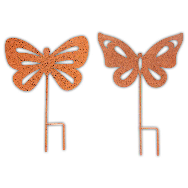 Rostoptik-Blumenstecker 2er-Set
