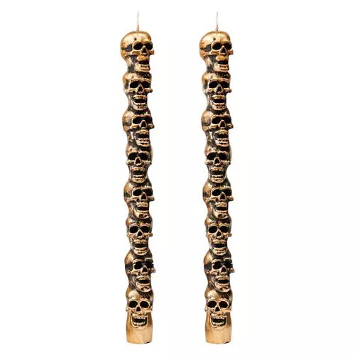 2 Pack Halloween Taper Candles - Skull