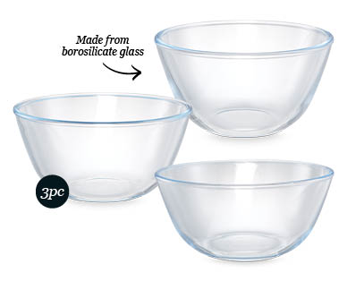 Glass Mixing Bowl 3pc