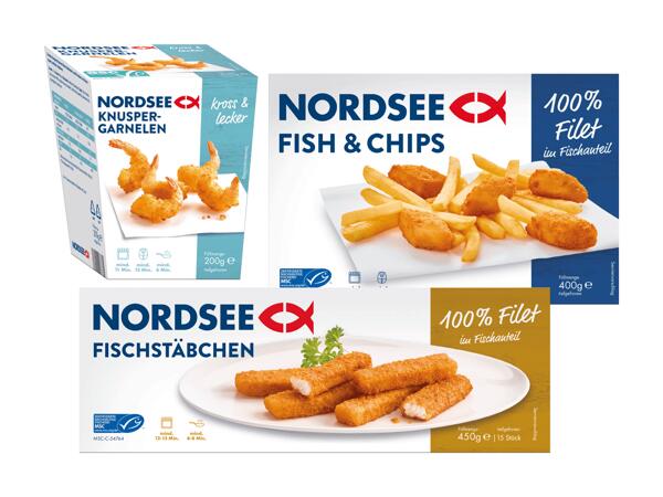 Knuspergarnelen, Fischstäbchen od. Fish & Chips