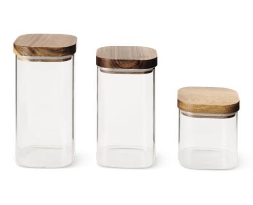 Crofton 6-Piece Glass Canister Set with Acacia Wood Lids - Aldi — USA ...