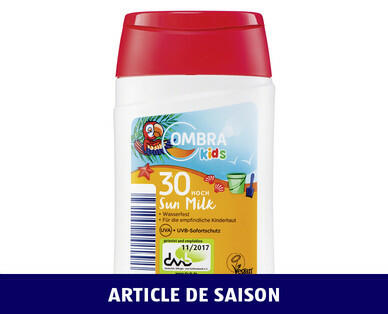 OMBRA SUN
LAIT SOLAIRE POUR ENFANTS IP 30