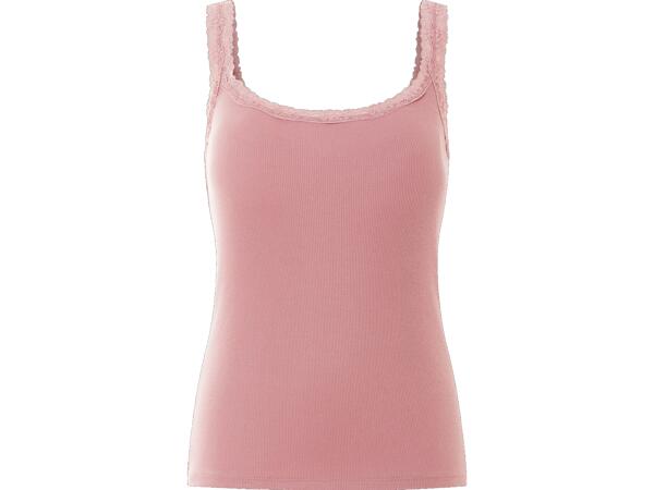 Ladies' ribbed vest tops with lace, 3 pieces