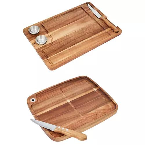 Steak Serving Boards with Steak Knife