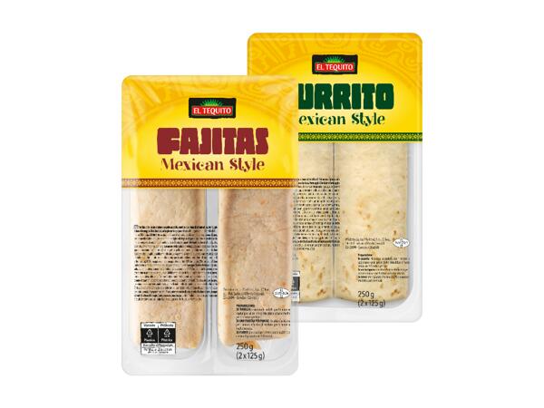 Mexican burrito or fajitas