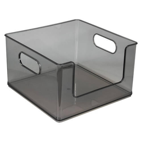 Clear Gray Stacking Bins