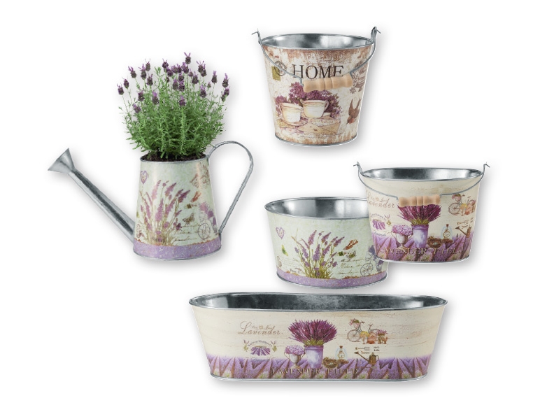 Florabest(R) Vintage Floral Print Metallic Plant Pot
