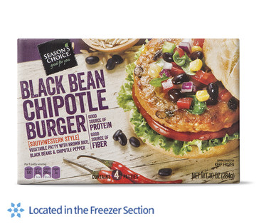 Season's Choice Black Bean Chipotle or California Veggie Burgers