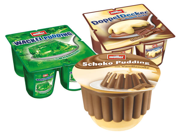 Müller Doppeldecker Wackelpudding mit Sauce