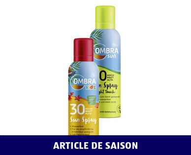 OMBIA SUN
ASSORTIMENT DE SPRAY SOLAIRE IP 30