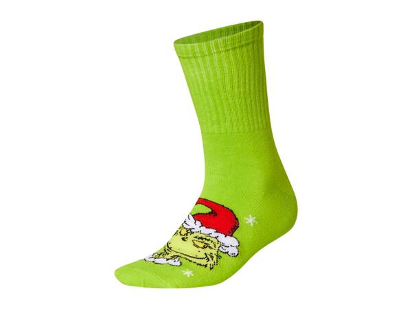 Adults' White/Red/Green Grinch Socks - 3 Pairs
