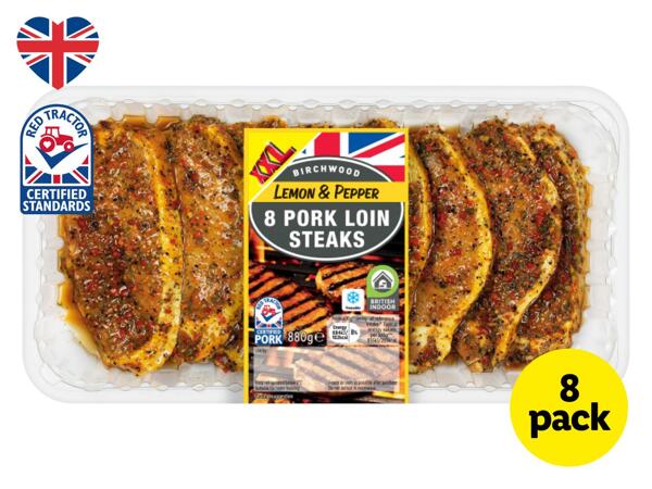 Birchwood 8 Lemon & Pepper British Pork Loin Steaks
