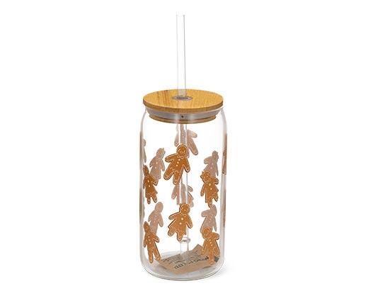 Crofton Glass Cup with Straw