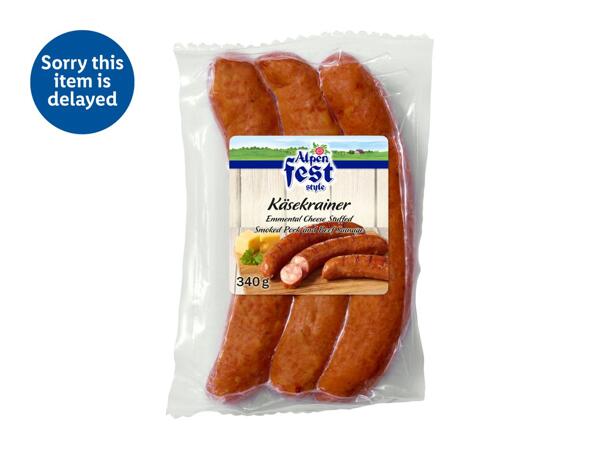 Alpenfest Käsekrainer Smoked Sausages with Emmental Cheese