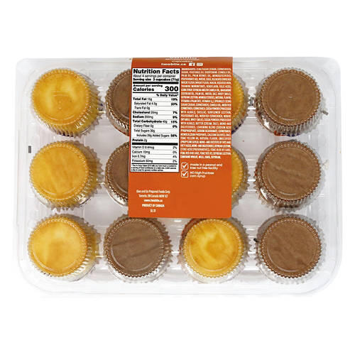 Halloween Chocolate & Vanilla Flavored Mini Cupcakes, 12 count