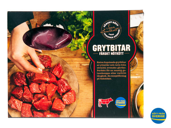 Grytbitar av nöt
