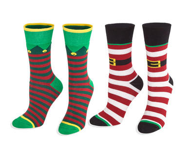 Damen-/Herren-Xmas-Socken, Doppelpkg.