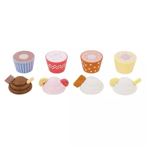 Kids Wooden Assorted Sweets Play Set - Cupcakes