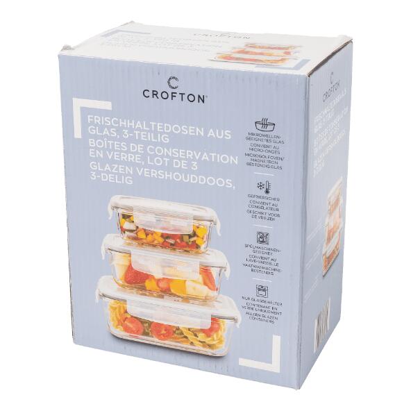 CROFTON(R) 				Frischhaltedosen aus Glas, 3 St.