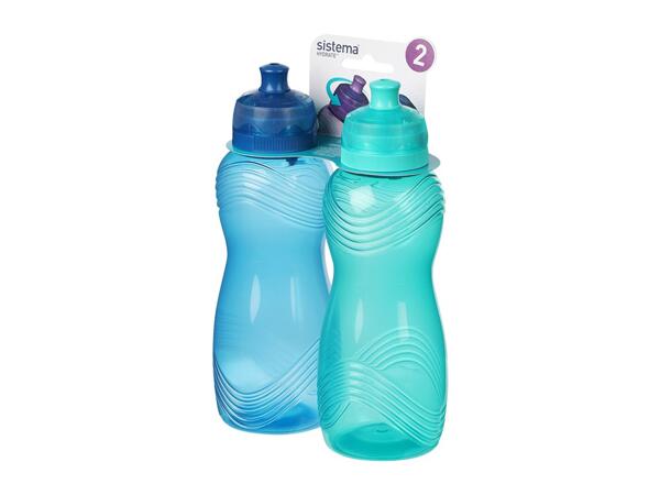 Sistema 600ml Wave Bottle - 2 Pack