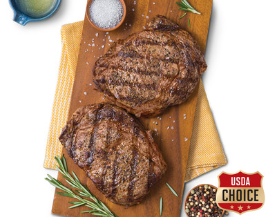 Fresh USDA Choice Twin Pack Boneless Beef Ribeye Steaks