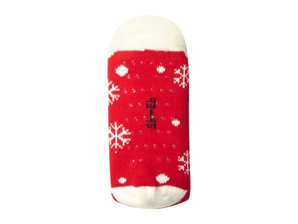 Adults' Red Fluffy Christmas Socks