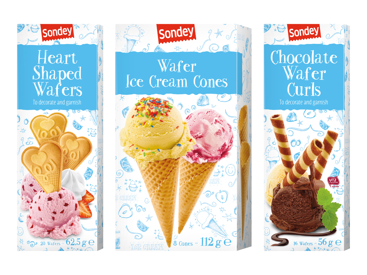 Gaufrettes pour glaces