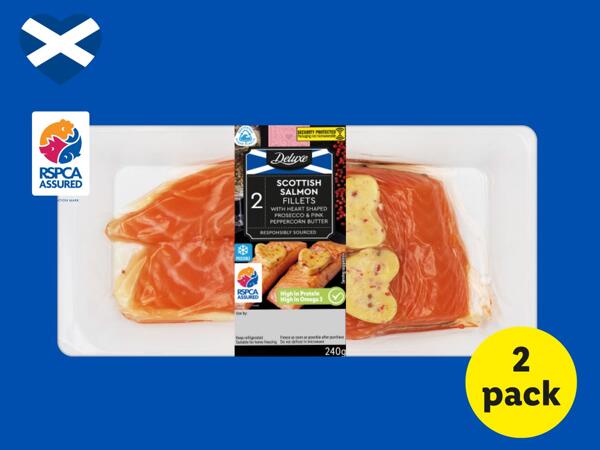 Deluxe 2 Scottish Salmon Fillets with Heart-Shaped Butter