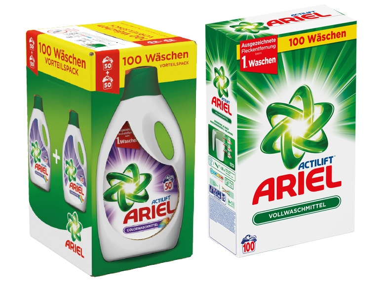 ARIEL Pulver oder Gel 100 WG