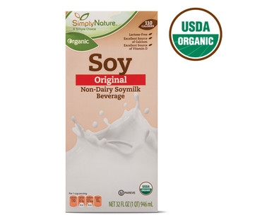 SimplyNature Organic Soymilk or Rice Milk