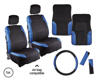 Car Front Seat Cover 7pc Set - Coloured Rim