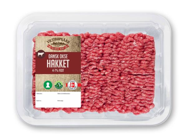 Hakket dansk okse­kød, gris- og kalv eller kylling