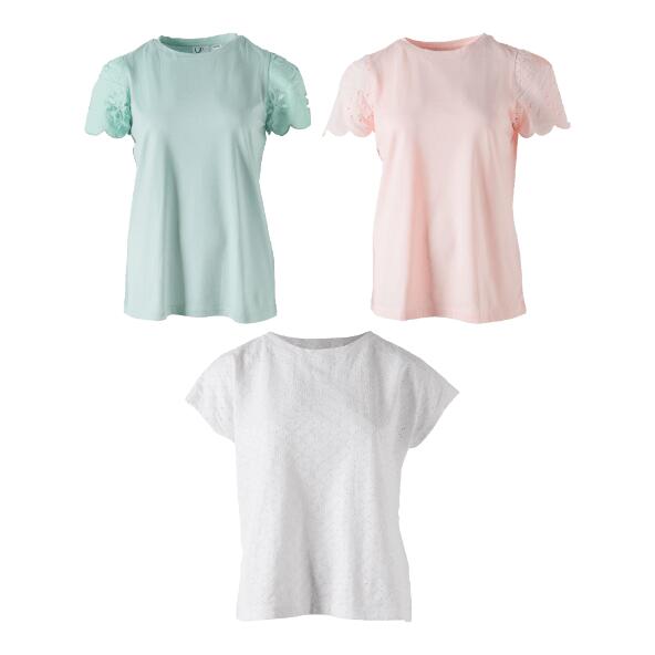 UP2Fashion(R) T-shirt à broderie anglaise