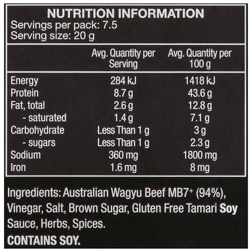 Luxury Australian Wagyu Beef Biltong 150g
