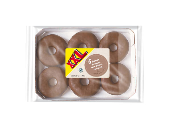 6 Cocoa Donuts with Cocoa Glaze