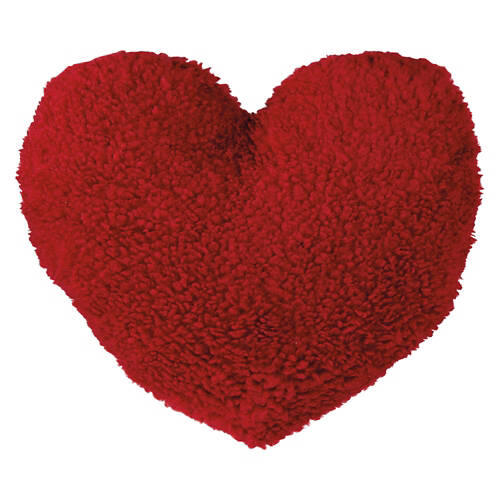 Valentine's Cozy & Fluffy Pillow - Red Boucle Heart