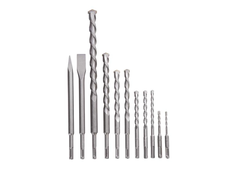 Set de forets pour perforateur et burins, 11 pièces
